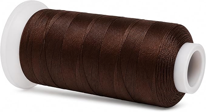 Mandala Crafts Dark Brown Tex 70 Polyester Heavy Duty Thread for Upholstery | 1500 Yds T70 UV Resistant Strong Thread for Leather Sewing, Marine, Drapery, Jeans, Hair Weaving & Extension, Outdoor