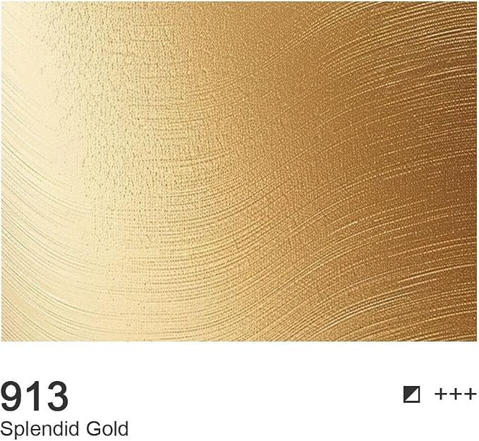 AUREUO Splendid Gold Acrylic Paint, 4 Fl Oz / 120ml Single Tube, Metallic Gold Craft Paints for Canvas, Rocks, Wood, Ceramic, Fabric - Art Supplies for Beginners, Professionals, Artists