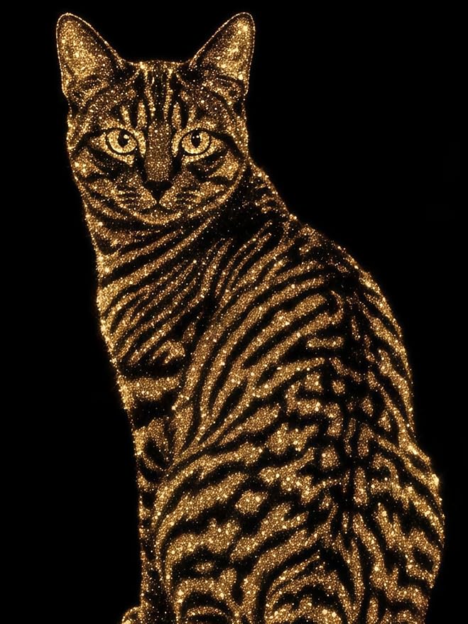 BYGFHLYW Cat 5D Diamond Painting Kit, Diamond Art for Adults12x16In | Full Round Drill Diamond Dots Kits Gem Arts DIY Crafts for Home Wall Decor Present for Cat Lovers
