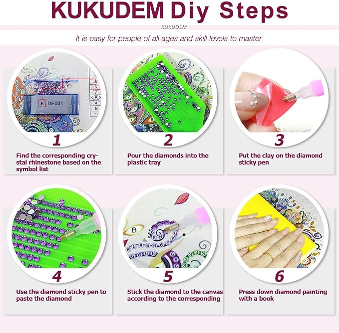 KUKUDEM Landscape Special Shape Diamond Art Kit for Adult Beginners,12×12In