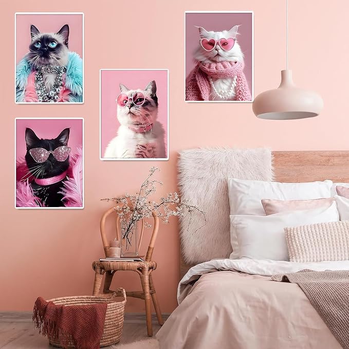 4 Pack Black Cat Diamond Art Kits for Adults Diamond Painting Kit Beginner