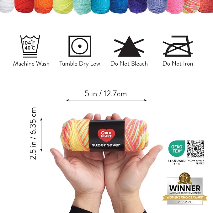 Red Heart Super Craft Kit Brights, Yarn for Crocheting and Knitting