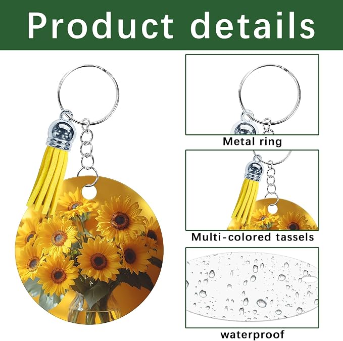 GEKIXUTP 160 Pcs metal Sublimation Keychain Blanks Bulk,Double Sided Sublimation Blanks Keychain Heat Transfer Keychain Blanks with Tassels,Sublimation Ornament Blanks key chain round
