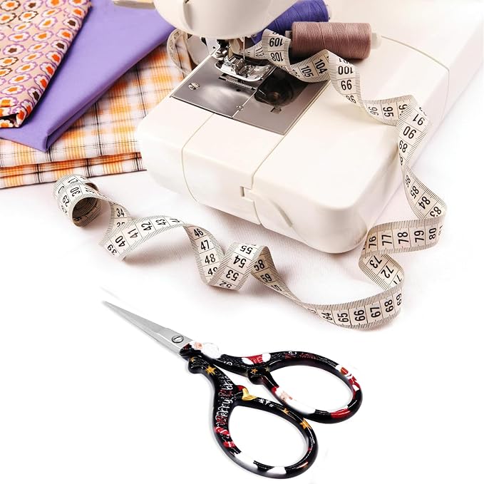 Small Sharp 3.6 inch Sewing Scissors with Leather Sheath Crafts Needlework | Embroidery Scissor Small Precision with Leather Cover Stainless Steel Scissor for Needle Work Art Work Craft Threading