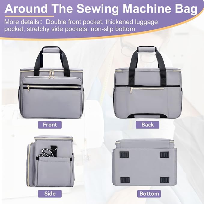 Anitor Sewing Machine Carrying Case with Removable Bottom Padding