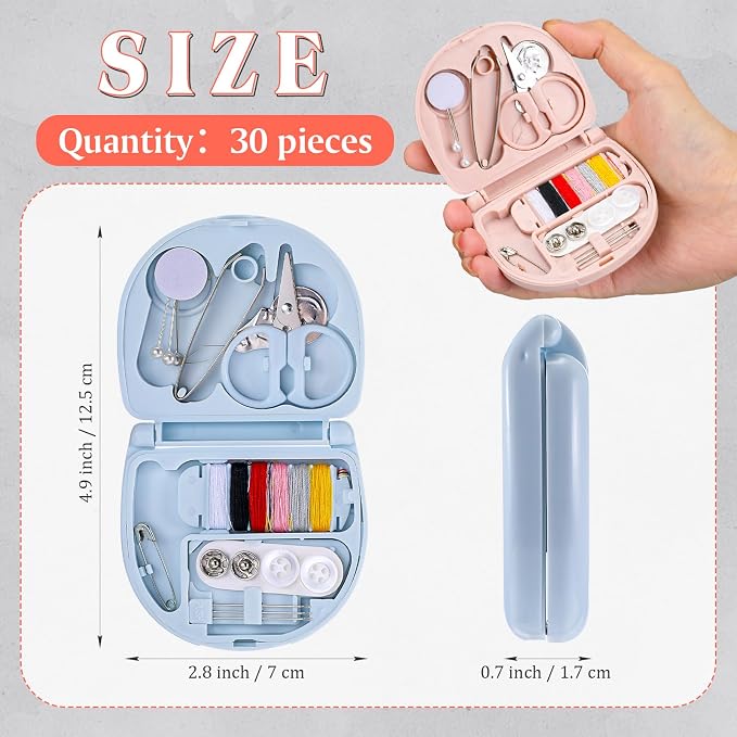 Yuxung 100 Pieces Mini Travel Sewing Kit Basic Portable Emergency Sewing Repair Kit in Bulk with Threads Scissors Needles for Beginner Traveler Hotel Charity Homeless