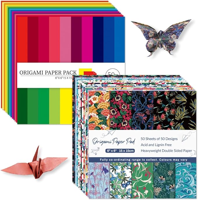 6x6" Origami Paper,100Sheets Double Sided Colored Paper,Square Craft Paper