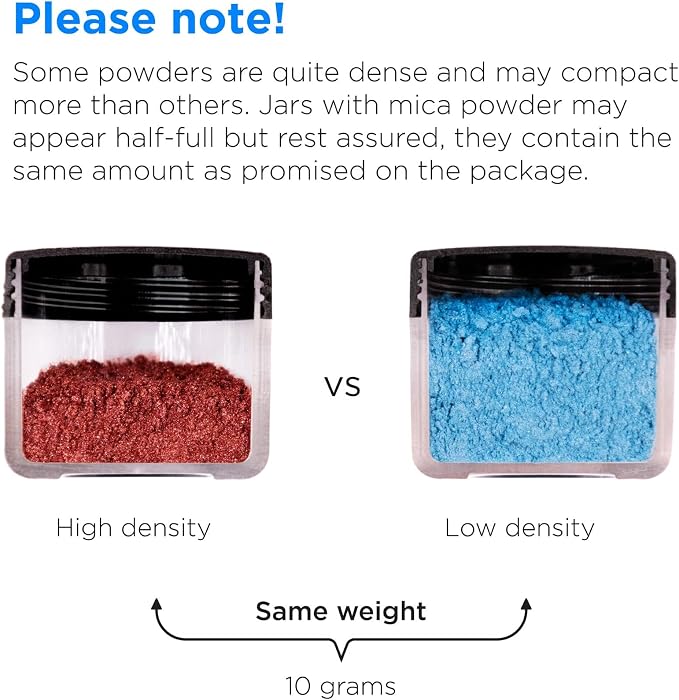 Rolio - Mica Powder Color Pigment Set - Earth Colors, 10g, 12 Jars | Pearlescent Color Pigments, Resealable Jars for Epoxy Resin, Soap Making, Candles, Slime, Nail Art, and DIY Crafts