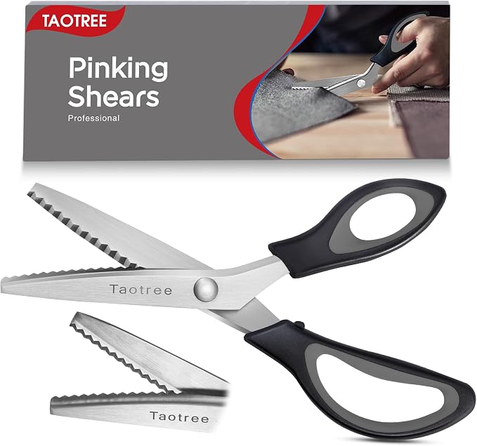 Sewing Scissors for Fabric Cutting, Taotree 9.5" Pinking Shears for Fabric
