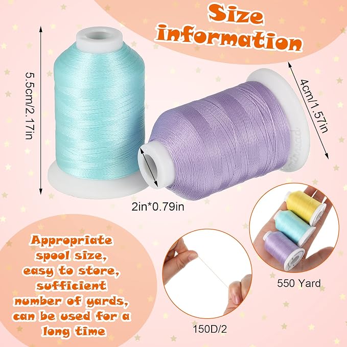Nuanchu 12 Colors Glow in The Dark Embroidery Thread, 550 Yard