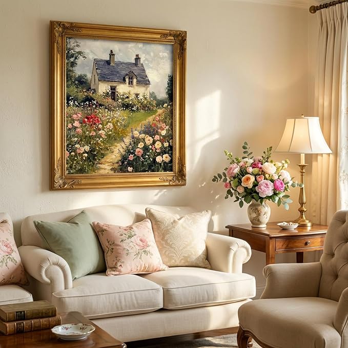 Diamond Art Painting Kits for Adults,Vintage Garden Scenery,12x16 Inch