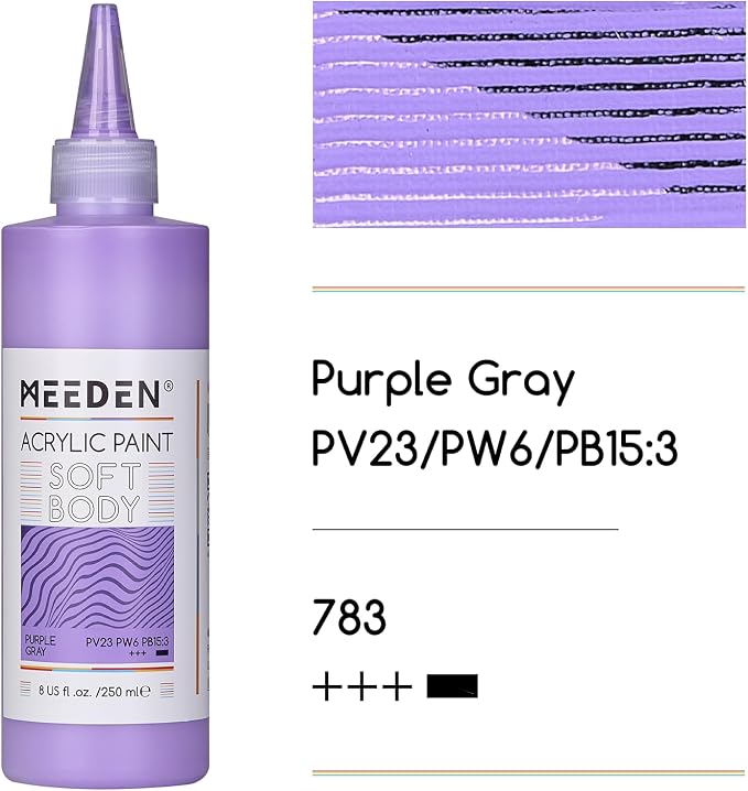 MEEDEN Purple Gray Acrylic Paint: Matte Finish 250ml/8.45oz Soft Body