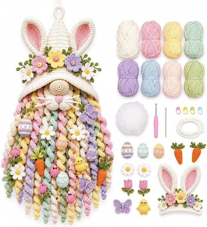 DIY Seasonal 3D Crochet Door Hanger Kit Collection, Handmade Wall Hanging