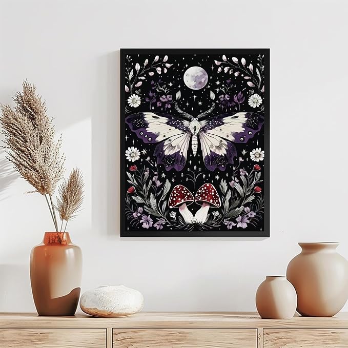 Diamond Art Kits for Adults,Moon Moth Diamond Painting Kits 12X16 Inch
