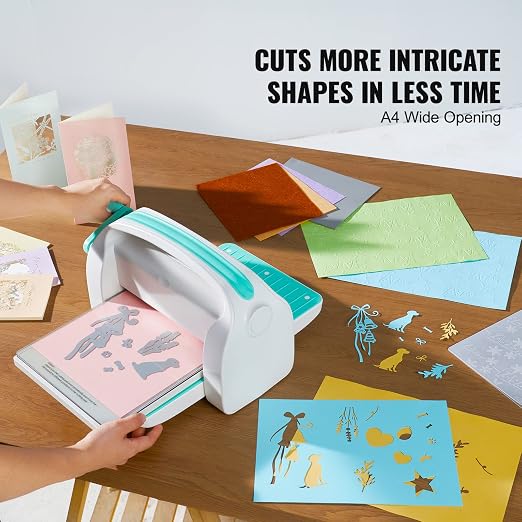 VEVOR Die Cutting and Embossing Machine, 9-Inch (A4) Opening Size, Manual Scrapbooking Machine Starter Kit, Foldable Complete Set with Embossing Folder, Plate, for Cardmaking, Scrapbooking, DIY Crafts