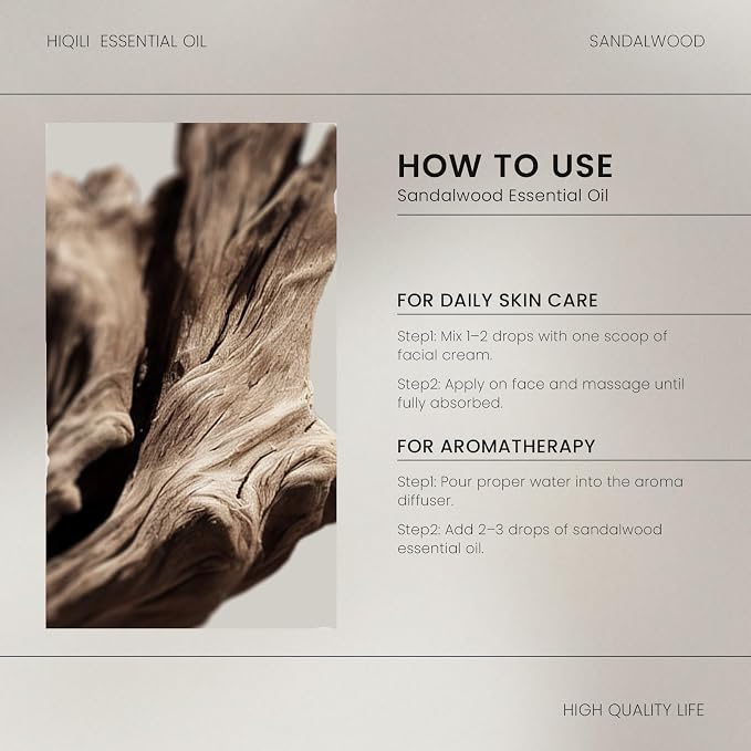 HIQILI Sandalwood Essential Oils for Skin, Diffuser & Candle Soap Making