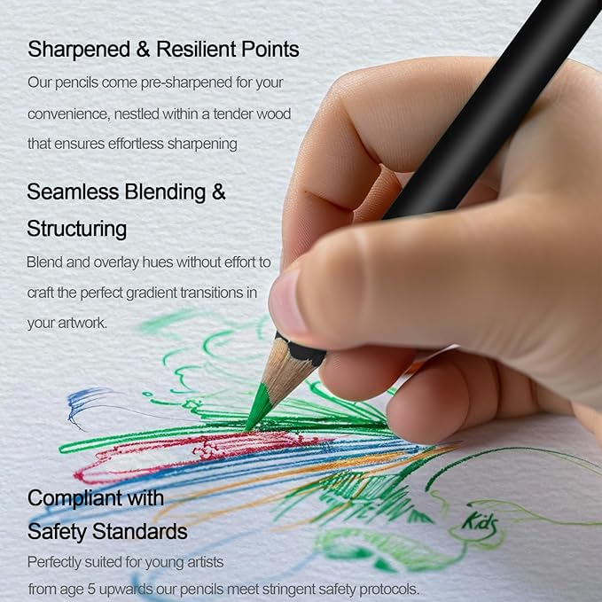 Aenir Colored Pencils for Adults, 72-Color Pencils for Adult Coloring Books | Soft Oil-Based Adult Coloring Pencils for Sketching, Drawing, Blending & Shading; Art Supplies for Artists, Beginners & Teens