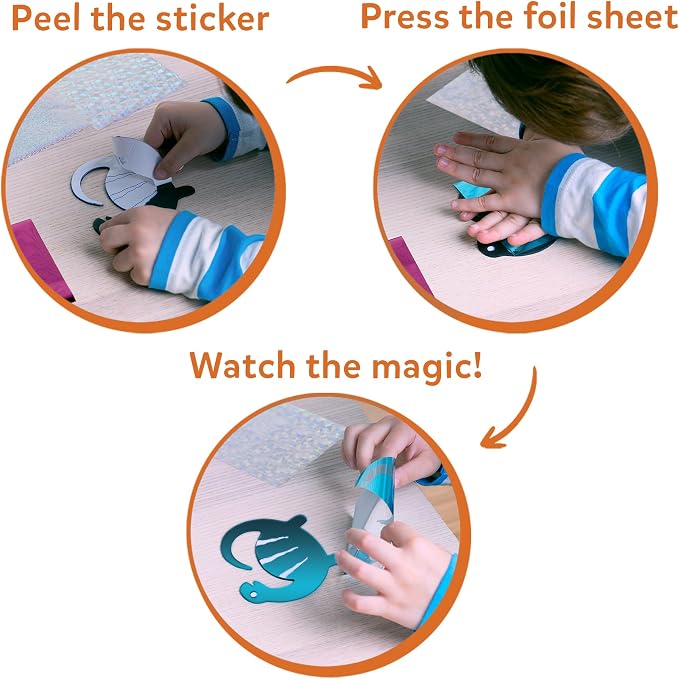 Skillmatics Foil Fun Dinosaurs, Foil Art Activity, Gift for Boys & Girls | Travel Toys, Sticker Craft Kit, Fine Motor Skills, DIY Mess-Free Art, Screen-Free, Gifts for Kids Ages 4, 5, 6, 7, 8, 9