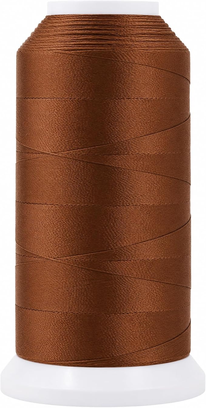 Mandala Crafts Russet Brown Tex 90 Upholstery Polyester Heavy Duty Thread | 1500 Yds T90 UV Resistant Strong Thread for Leather Sewing, Marine, Drapery, Jeans, Hair Weaving & Extension, Outdoor