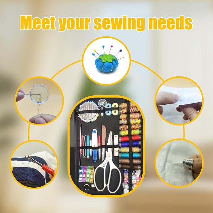66 Color Sewing Kit for Adults,305 Pcs Portable Needle and Thread Kit