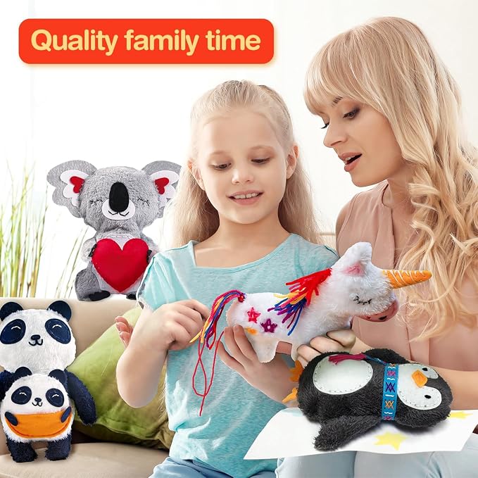 Avenir My First Sewing Kit for Kids 6-8, Koala Stuffed Animal Craft Set