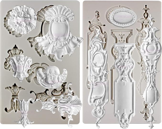 Baroque Style Silicone Molds 2-count Cameo Medallion Escutcheon