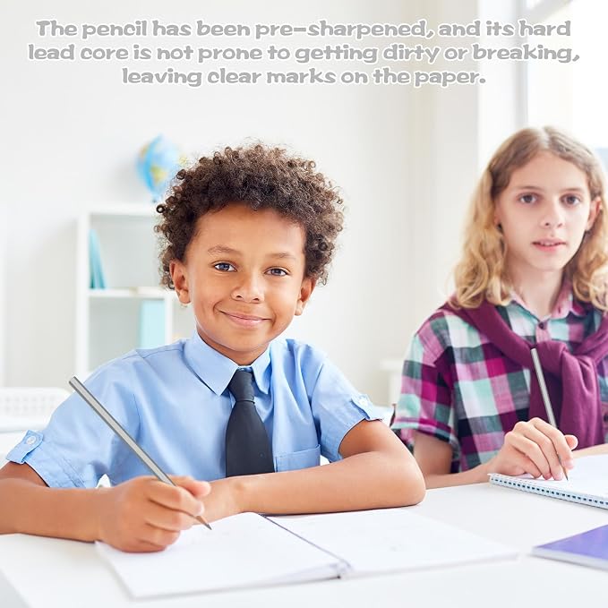 24 Pack Silver Colored Pencils for Kids, Pre-sharpened Art Pencils Back to School Supplies Set, Drawing Sketching Pencils for Students, Teachers, Classroom