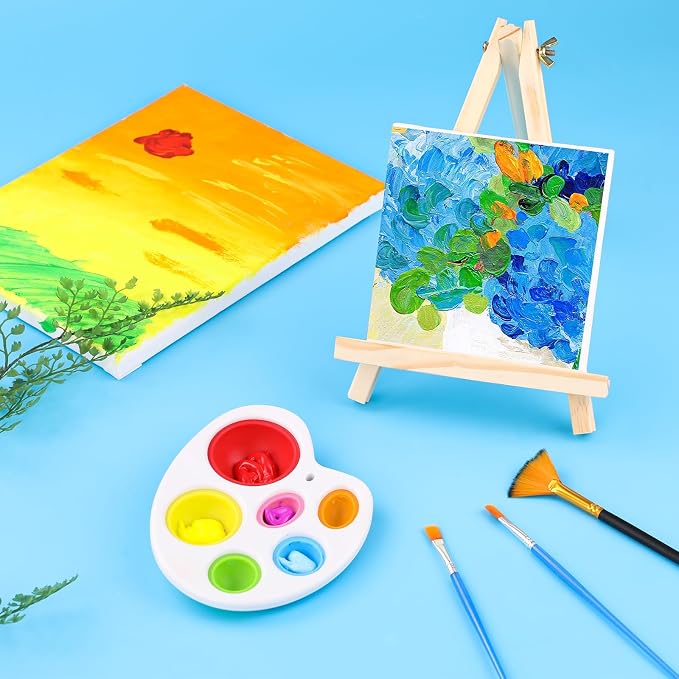 32 Pack 9 Inch Wood Easels, Easel Stand for Painting Canvases | Art and Crafts, Tripod Painting Party Easel, Kid Student Tabletop Easels for Paint, Portable Canvas Photo Picture Sign Holder
