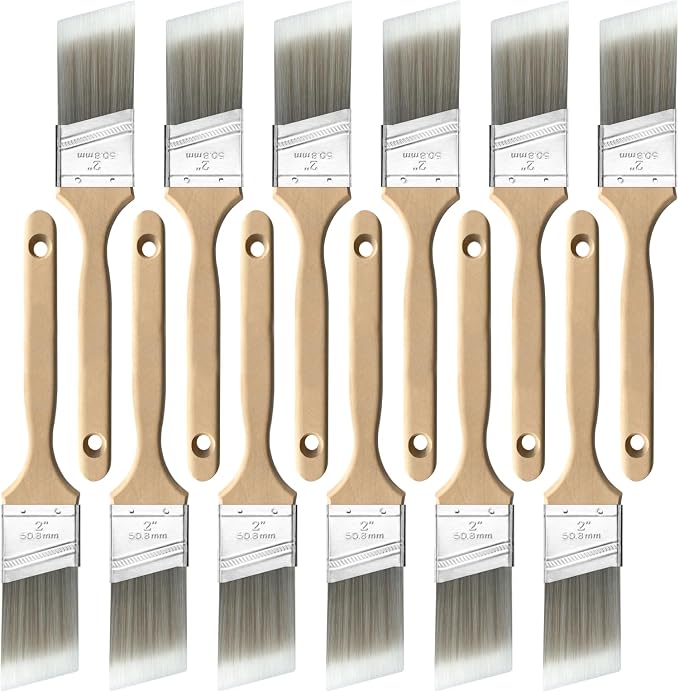 Great Andrew 12 Pack 2-inch Paint Brushes Angled