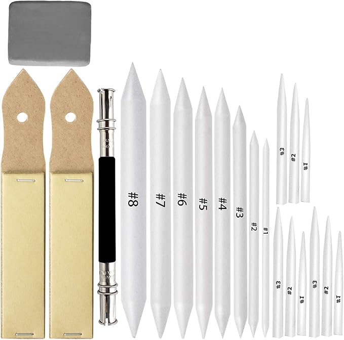 21 Pcs Blending Stumps and Tortillions Paper Art Blenders