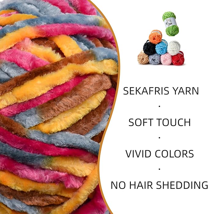Chenille Crochet Sunrise Yarn 3 Pack