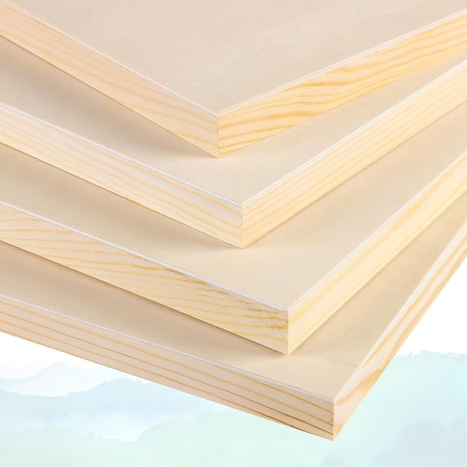 Aodaer 4 Pack Wood Panels 24 x 36 Inch Wooden Panels Canvas Unfinished Craft Wood Boards Panels for Art Crafts Acrylic and Oil Painting Pouring DIY Projects