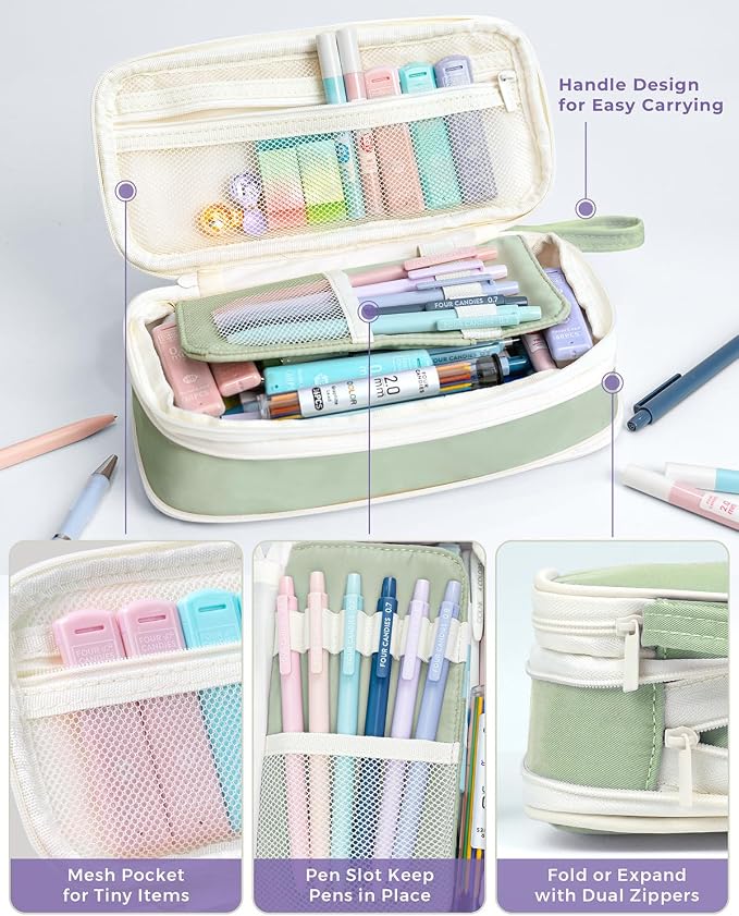 Four Candies 36PCS Mechanical Pencil Set with 624 Lead Refills (Green)