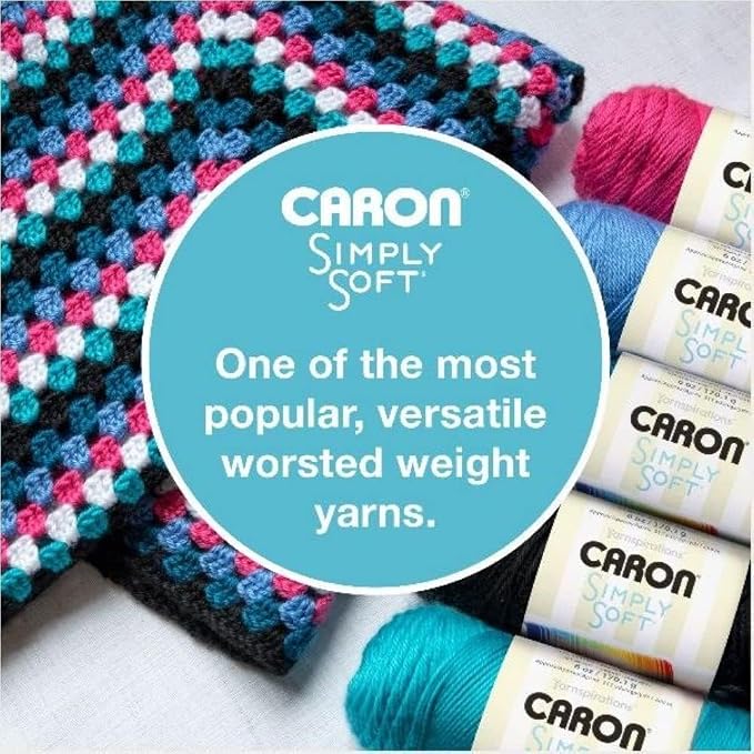 Caron Simply Soft Party Acrylic Yarn for Crocheting Soft, Dark Sage, 3-Pack
