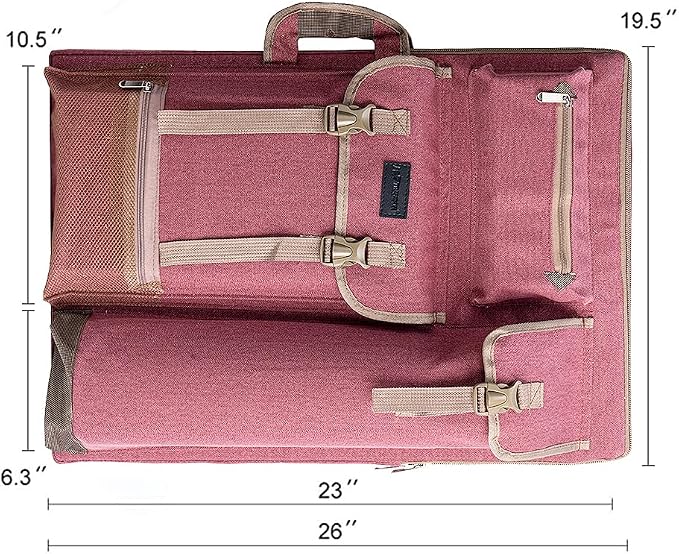 TRANSON Art Portfolio Case Artist Backpack Canvas Bag Large 26” x 19.5”