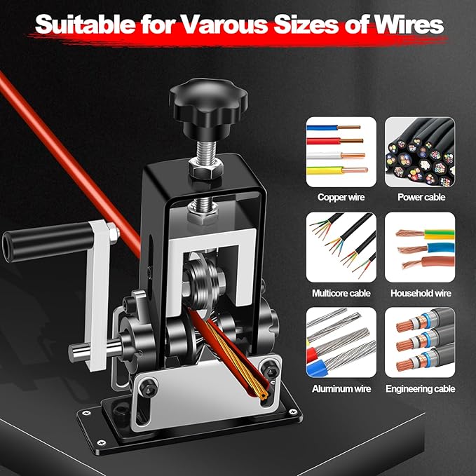 Trivd Frol Manual Wire Stripping Machine, Gauge Wire 0.06"-1"