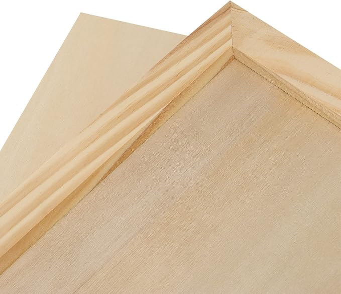 MANCHAP 12 Pack 9 x 12 Inch Wood Canvas Panels, Unfinished Cradled Painting Panel Boards, Artist Canvas for Painting, Encaustic Art, Wood Burning, Pouring, Crafts