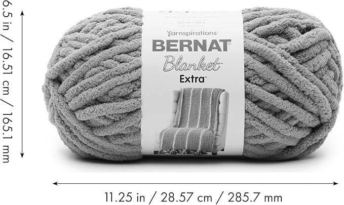Bernat Blanket Extra, Chunky Yarn for Crocheting, Bright Blue, 2-Pack | #7 Jumbo Yarn, 100% Polyester, Chunky Yarn for Crochet, Hand Knitting, Crafts & Amigurumi, 97yds, 300g/10.5oz per skein