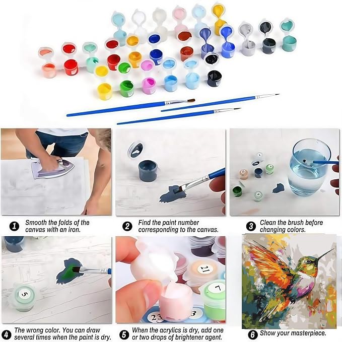 BYGFHLYW Vintage Wildflower Paint by Numbers Kit for Adults Beginners | Rustic Floral Easy Adult Paint by Number Kits On Canvas, DIY Acrylic Oil Painting Kits for Home Wall Decor 12x16Inch