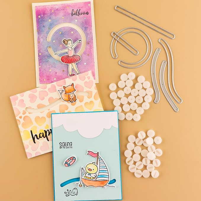BAOFALI 40Pcs/Set Gliders for Slider Cards Rotating Roating and Sliding Gliders with Double Sided Adhesive Circles for Card Making DIY Scrapbooking Arts Projects Handmade Crafts Scrapbooking Tools