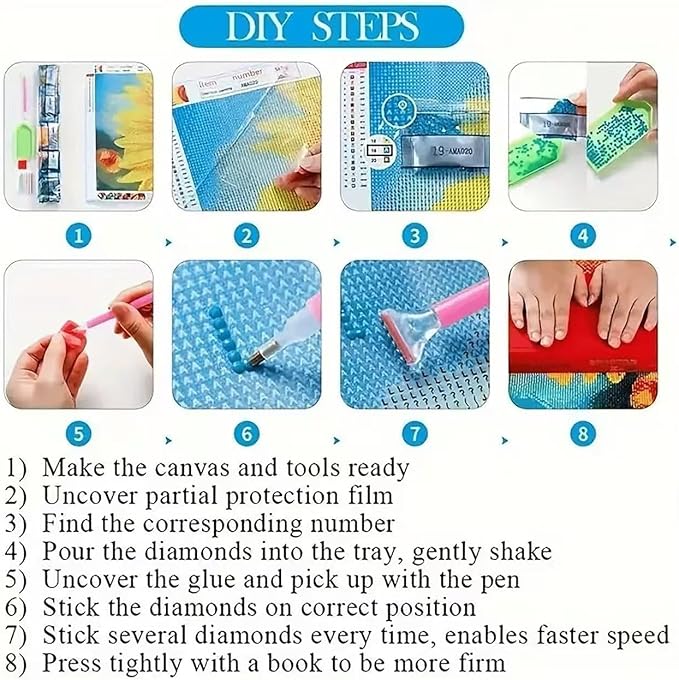 5D Diamond Painting Kit, DIY Diamond Painting Kits for Beginners, Diamond Art for Adults, Flower Diamond Painting,Daisy Sunset Design, Full Drill, 14x14 Inches