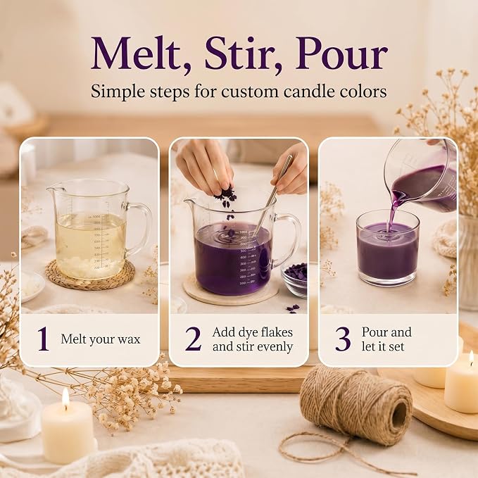 MAQIHAN Candle Dye - 16 Vibrant Colors Wax Dye for Soy Wax Candle Making | Candle Making Supplies, Bulk Wax Coloring Dye for DIY Candle, Soy Candle Making, Safe Natural Colors