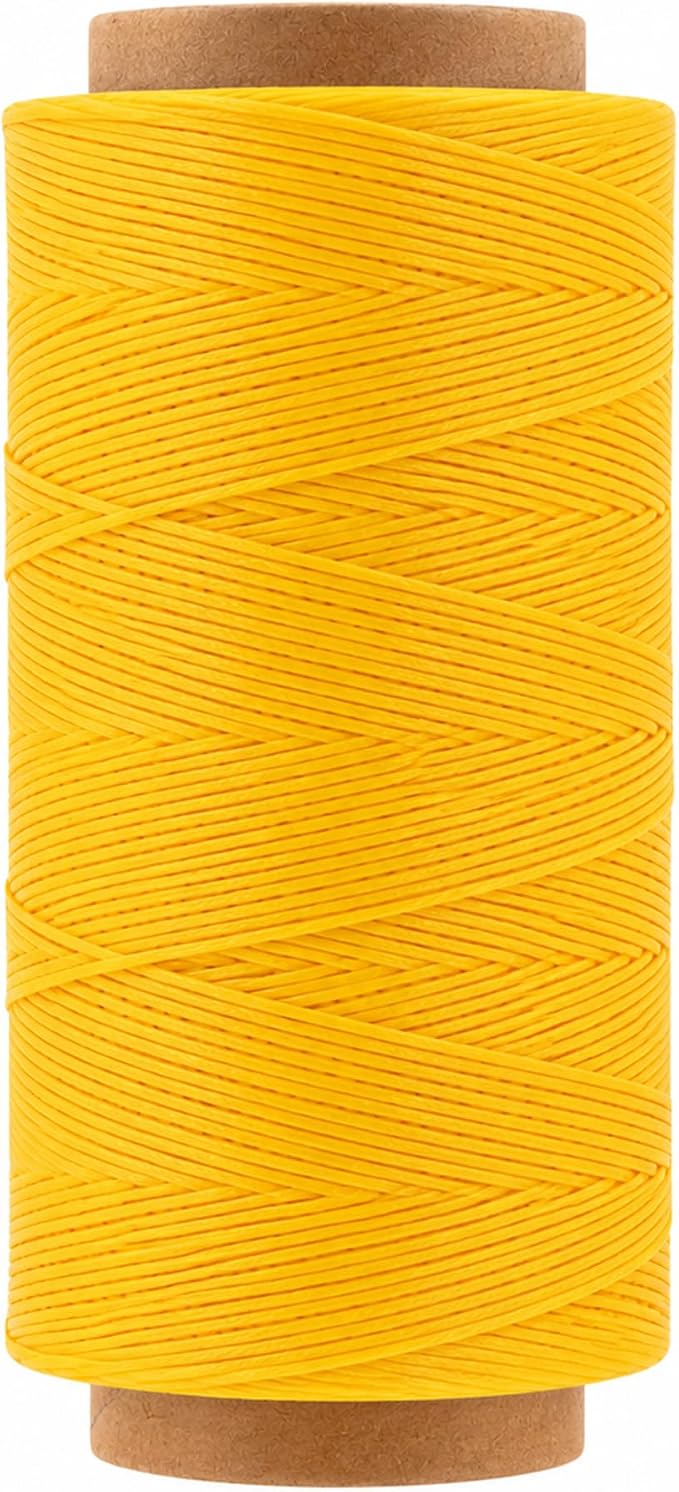 Mandala Crafts 150D 0.8mm Mustard Yellow Leather Sewing Flat Waxed Thread