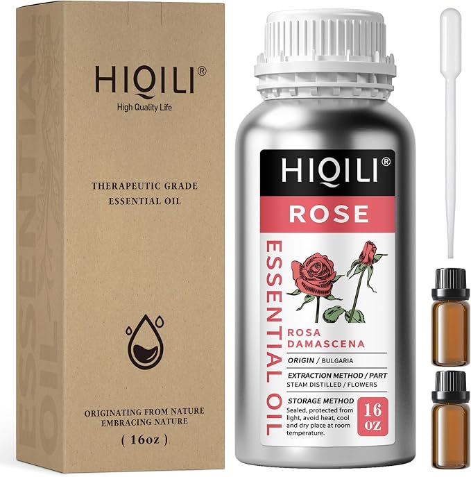HIQILI Rose Essential Oil Large Capacity for Skin Care & Candle Making