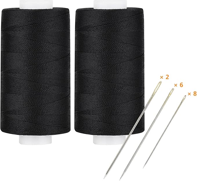 Simthread All Purpose Thread Polyester 400 Yards (2 Black)