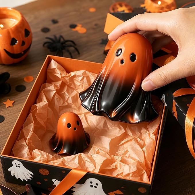Halloween Ghost Mold, Set of 2 Size Large + Small Ghost Molds | Little Ghost Silicone Molds for Candle, Epoxy Resin Casting, Handmade Soap, Scented Plaster Halloween Craft Gift Home Decor