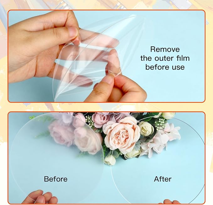 30 Pcs 6 Inch Acrylic Blanks Clear Round Acrylic Circles
