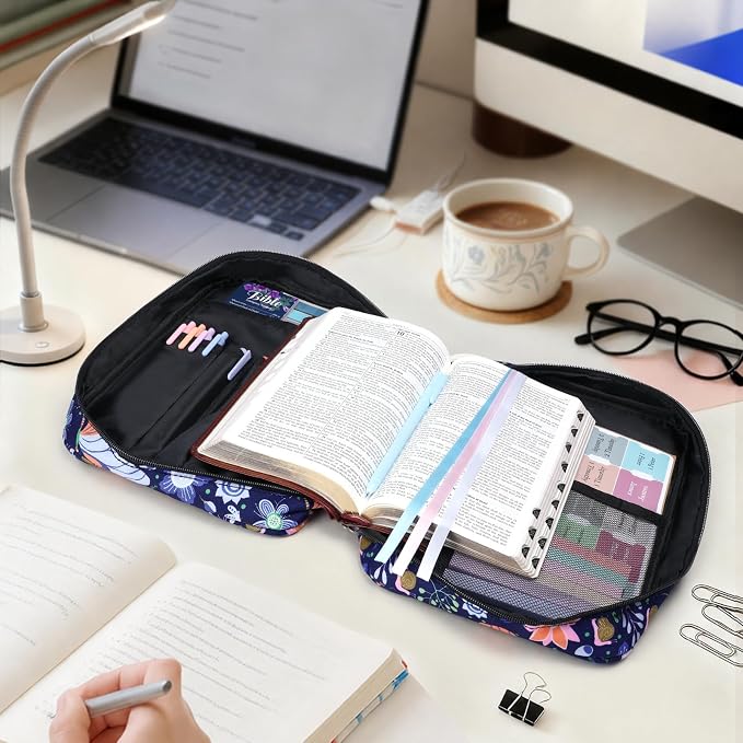 XKDOUS Bible Cover Case for Women Bible Bag Journaling Kit w/Study Supplies