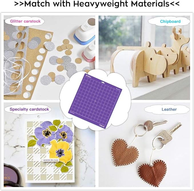 HTVRONT Strong Grip Cutting Mat 12x12, 3 Pack, Quilting & Crafting | Compatible with Cricut Maker 4/3/Maker, Explore 5/4/3/Air 2/One, Strong Adhesive Sticky, Quilting Cutting Mats