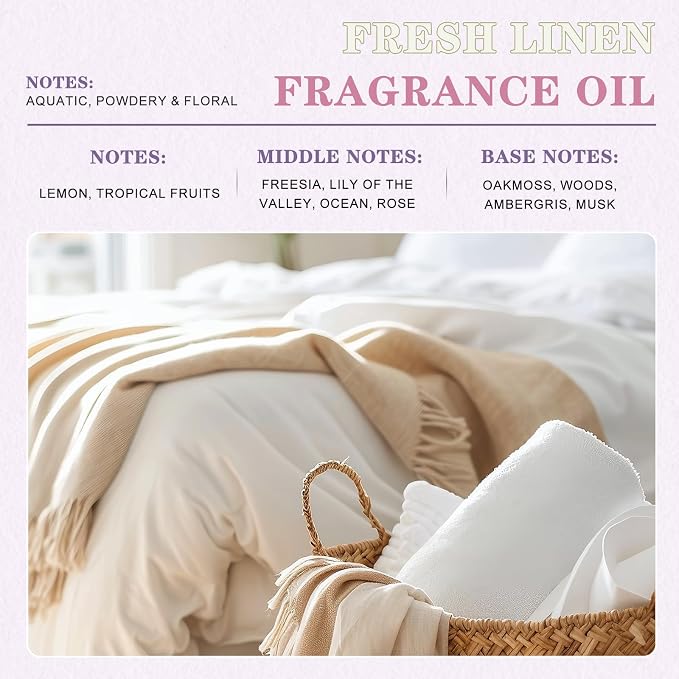 EUQEE Fresh Linen Fragrance Oil for Scented Dryer Balls, 3.38 Fl oz/ 100ml